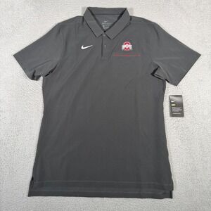 Ohio State Buckeyes Polo Shirt Mens Large Gray Nike Dri-Fit On Field Performance